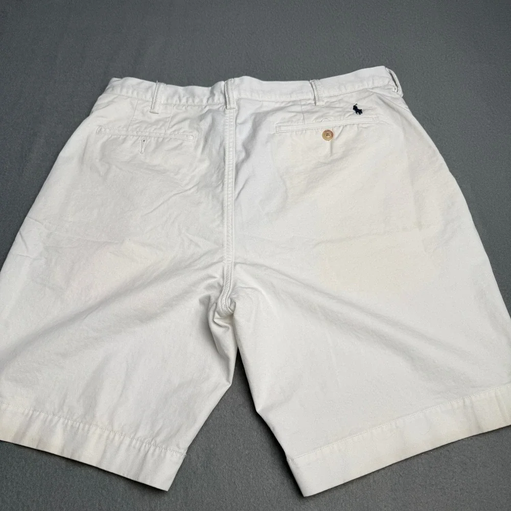 Polo Ralph Lauren Mens White Stretch Classic Fit Chino Shorts Size 38